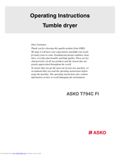 Asko T794C FI Operating Instructions Manual