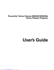 Epson PowerLite Home Cinema 5020UBe User Manual