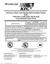 Garland Garland 1844088 Installation And Operation Instructions Manual