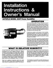 Autoflo 200P Installation Instructions & Owner's Manual