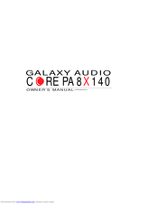 Galaxy Audio Core PA8X140 Owner's Manual