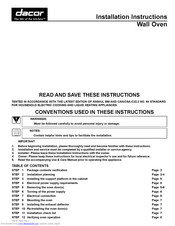 Dacor Wall Oven Installation Instructions Manual