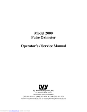 Ivy Biomedical Systems 2000 Operator's And Service Manual