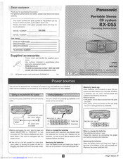 Panasonic RXDS5 - RADIO CASSETTE W/CD Operating Instructions Manual