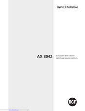 RCF AX 8042 Owner's Manual