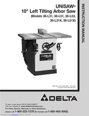 Delta UNISAW 36-L53 Instruction Manual