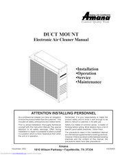 Amana DUCT MOUNT Manual