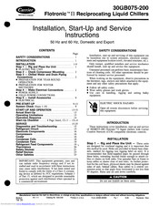 Carrier Flotronic II 30GB075-200 Installation, Start-Up And Service Instructions Manual