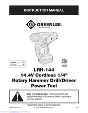 Greenlee LRH-144 Instruction Manual