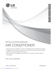LG MFL59506845 Installation Manual