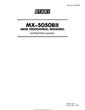 OTARI MX-5050BII Series Instruction Manual