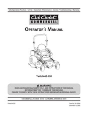 Cub Cadet Tank M60-KH Operator's Manual