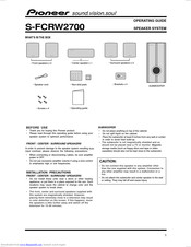 Pioneer S-FCRW2700 XTW/UC Operating Manual