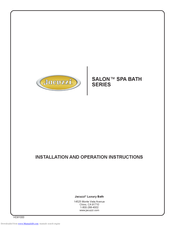 Jacuzzi SALON SPA BATH SERIES Installation And Operation Instructions Manual