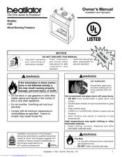 Heatilator Wood Burning Fireplace I100 Owner's Manual