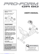 Pro-Form GR 80 User Manual