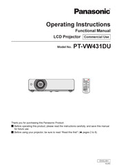 Panasonic PT-VW431DU Operating Instructions Manual