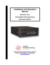 Audio International DVD-9101-101-x Installation And Operation Manual