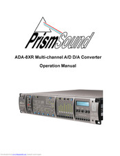 Prism Sound ADA-8XR Operation Manual