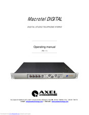 Axel Macrotel DIGITAL Operating Manual