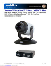 Vaddio WIDESHOT WALLVIEW MINI 999-6911-100 Installation And User Manual