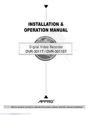 Appro DVR-3011T Installation & Operation Manual