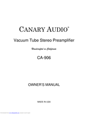 Canary Audio CA-906 Owner's Manual