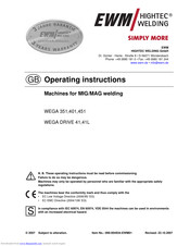 EWM WEGA DRIVE 41 Operating Instructions Manual