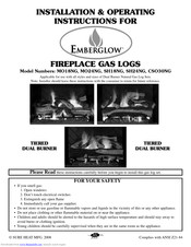 EmberGlow SH18NG Installation & Operating Instructions Manual
