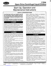 Carrier 17DK Operating And Maintenance Instructions Manual