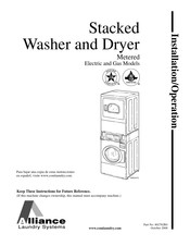 Alliance Laundry Systems Stacked Washer and Dryer Installation & Operation Manual