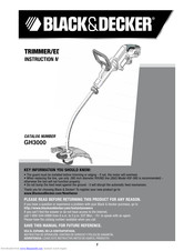 Black & Decker GH3000 Instruction Manual
