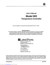 Lake Shore 805 User Manual