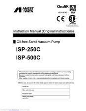Anest Iwata ISP-250C Instruction Manual