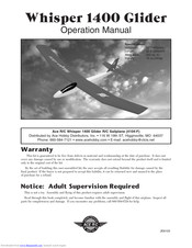 ACE R/C 1400 Glider Operation Manual
