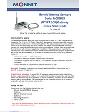 Monnit Serial MODBUS Quick Start Manual