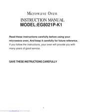 Frigidaire EG8021P-K1 Instruction Manual