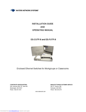 Waters Network Systems ES-CUTP-8 Installation Manual And Operating Manual