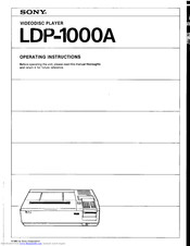 Sony LDP-1000A Operating Instructions Manual