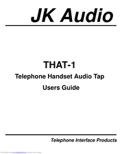 JK Audio THAT-1 User Manual
