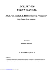 BCM BC133KT-100 User Manual