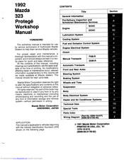 Mazda 323 Protege 1992 Workshop Manual