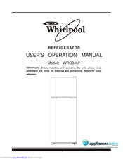 Whirlpool WRO34U Series User's Operation Manual