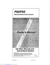 CODE-ALARM F65 Owner's Manual