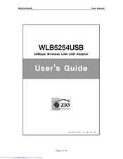 ZIO WLB5254USB User Manual