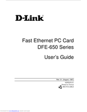 D-Link DFE-650 Series User Manual