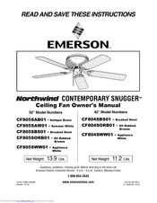 Emerson Northwind Contemporary Snugger CF804SBS01 Owner's Manual