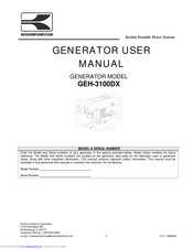 Koshin America Corporation GEH-3100DX User Manual