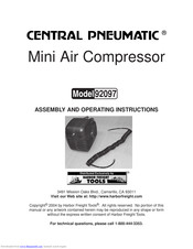 Central Pneumatic 92097 Assembly And Operating Instructions Manual