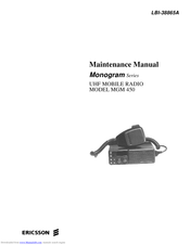 Ericsson MGM 450 Maintenance Manual